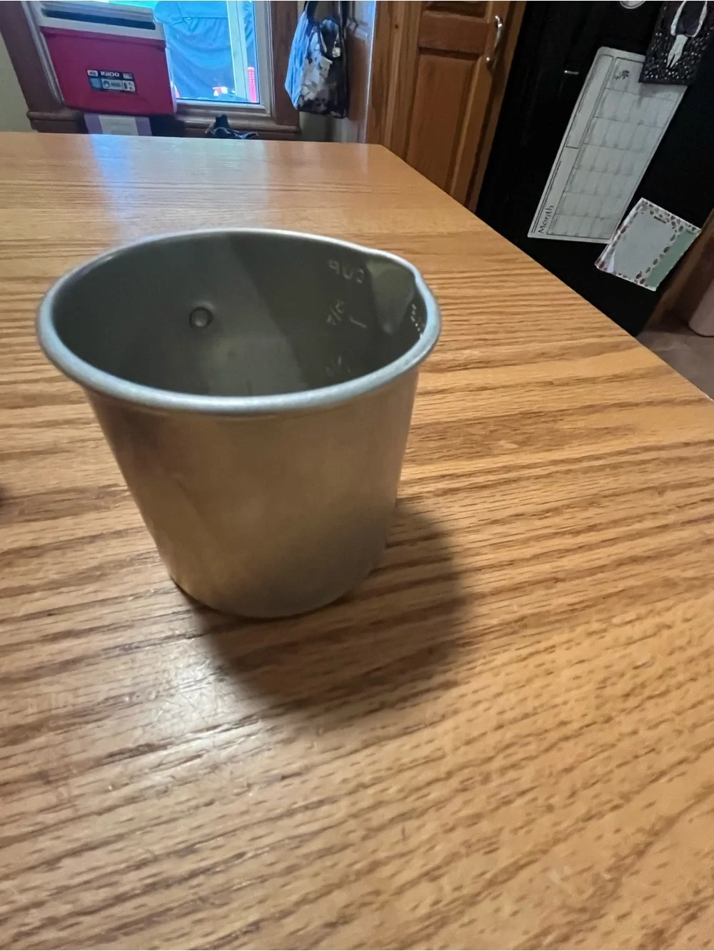 Vintage Aluminum Measuring Cup  Farm House Look 1 Cup measure capacity